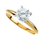 Round Diamond 14k White Gold Solitaire Ring with 1Ct, E Color VVS Clarity